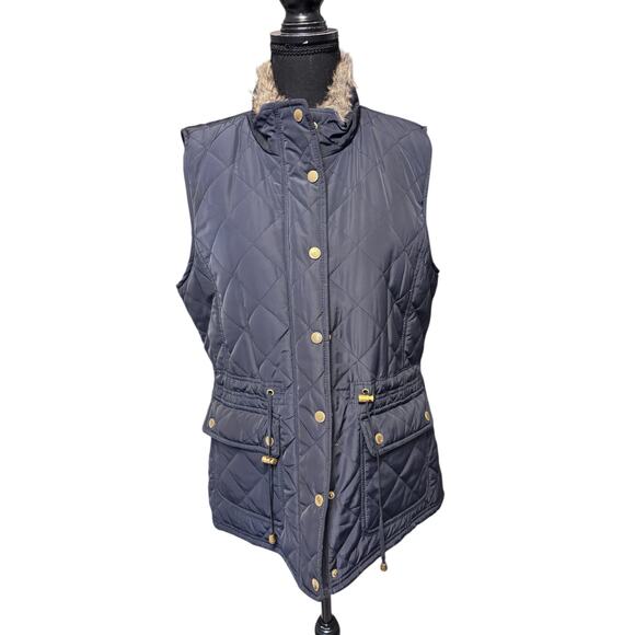 Cambridge Dry Goods Navy Quilted Utility Vest Outdoor Cabin Large - Picture 2 of 7